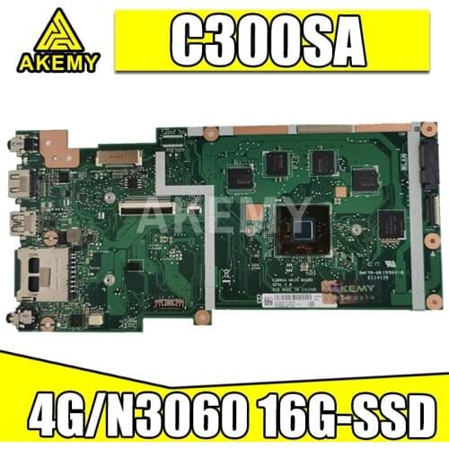 90NB0BL0-R03101 For ASUS C300SA C300S motherboard Laptop REV2.0 C300SA Main Board W/ 4G RAM N3060 2-Cores CPU 16G-SSD