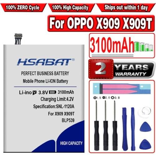 HSABAT BLP539 3100mAh Battery for OPPO X909 X909T Find5 Mobile Phone Batteries