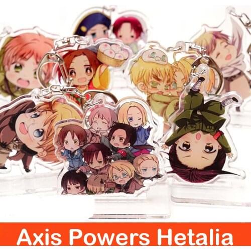 APH Axis Powers Hetalia Feliciano Vargas Ludwig Kiku Honda Keychain Anime Acrylic Pendant Stand Model Tabletop Decor Toy Cosplay