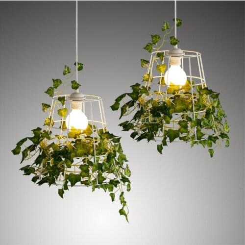 Loft Retro Green Plant Vase Pendant Light GOLD Iron For Dining Room Restaurant Bedroom Coffee shop Living Room LED E27 bulbs