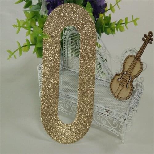 Decorative 5" Upper Case Letters O Gold Glitter Paper 1000piece Letter For Banners/Garlands Hanging Birthday Party Decor