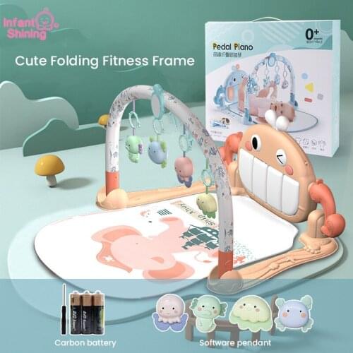 Infant Shinings Baby Pedal Piano Fitness Bodybuilding Frame 0-3 Years Newborn Activity Kick Play Education Toy Music Carpet