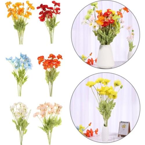 Artificial Poppy Beautiful Flower Branch Simulation Poppy Wedding Party Home Decor Eternal Flower DIY Floral Arrangement Art
