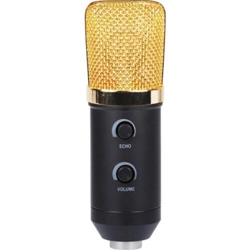 Cardioid Condenser Studio XLR Microphone with Bracket, Clip, USB Condenser Microphone, Volume Control for Recording on Computer