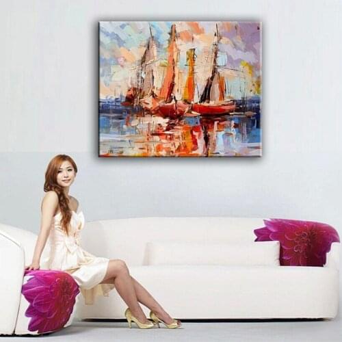 Home decor oil painting hand painted high quality landscape knife painting pictures DM1609317