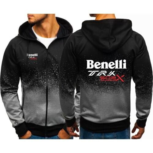 Benelli TRK 502X 2021 Spring and Autumn Print Jacket Zipper Punk Casual Harajuku Gradient Color Gradient Hoodies Hooded Coats