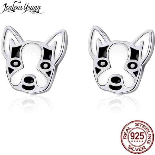 Cute Silver Color Animal Earrings with Dog Shape Small Stud Earrings for Women and Girl Party Studs Jewelry Brincos
