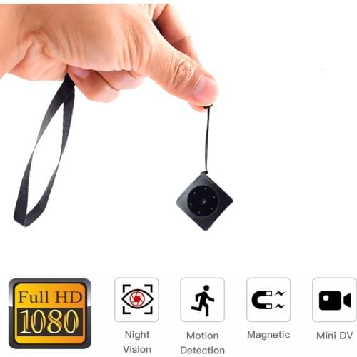 HD 1080P Portable Mini Camera with Night Vision Motion Detection Indoor Outdoor Small Sport DV for Secret Smart Home Security