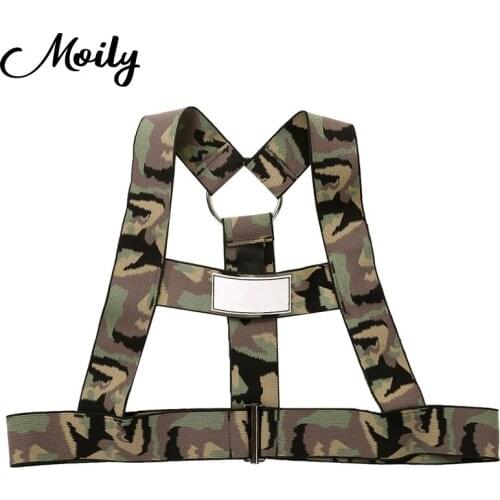 Mens Shoulder Chest Harness Belts Exotic Tanks Halter Neck Y-back Wide Elastic Muscles Protector Straps Belt Club Wear Costumes