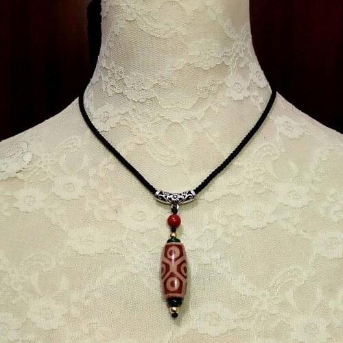 New Tibetan Lady Necklace Ji Feng Shui Tortoiseshell 9 Eyes Agate Dzi Bead Woven Adjustable long or short Necklace Free Shipping