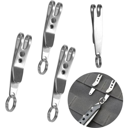 Wholesale 1/5Pcs Mini Edc Gear Pocket Suspension Clip Hanger Key Ring Keychain Key Chains Carabiner Outdoors Tools Accessories