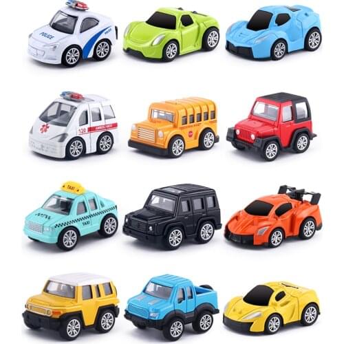 Plastic Toy Model for Child Pull-Back Plastic Toy Car Miniature Collection Gifts