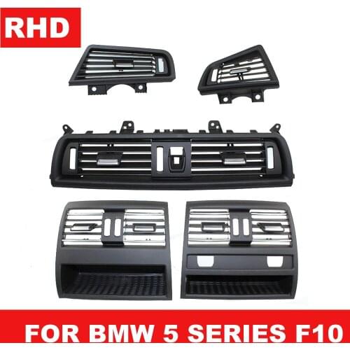 RHD Front Row Wind Left/Center/Right/Rear Air Conditioning Vent Grill Outlet Panel Chrome Plate For BMW 5 Series F10 F18 10-2017
