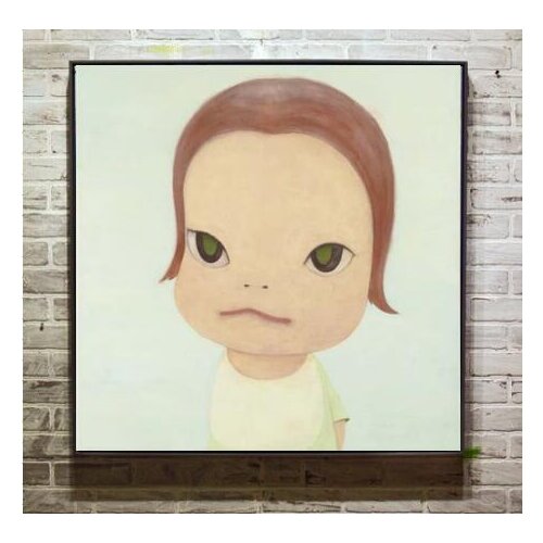 Handpainted Cartoon Canvas Oil Painting Yoshitomo Nara Baby Oil Painting For Christmas Present