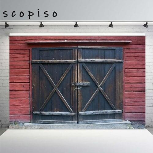 Scopiso Old Barn Doors Photography Backdrops Christmas Day Doors Newborn Cowboys Photo Background Christmas Backdrop