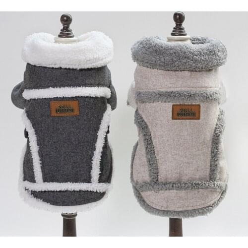 Grey Thicken Pet Clothing For Yorkshire Teddy Dogs Costume Puppy Clothes Jacket Pets Dog Clothes Winter Warm Dog Jumpsuit Coat
