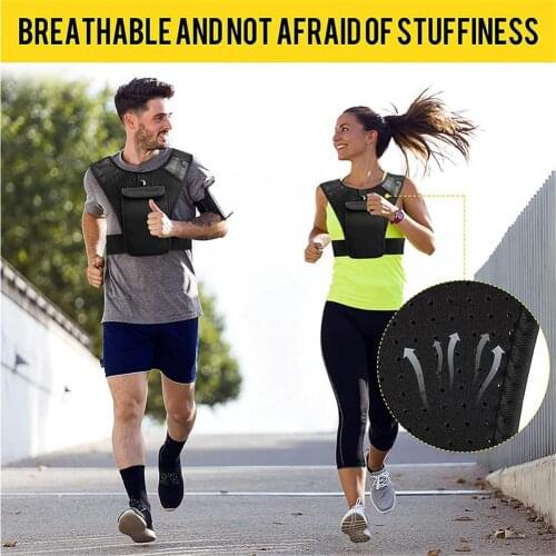 Running Vest Reflective Cycling Vest Sports Mobile Phone Bag Night Sports Strap Riding Chest Pocket Multi Pockets Gym Bags