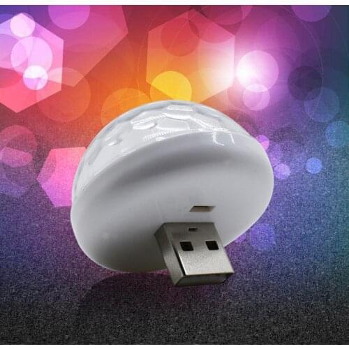 Led USB Car Atmosphere Light 5V Mini Romantic 3W Holiday Lights DJ Music Sound Lamp for USB Phone Surface Enjoy Football