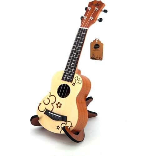 21" Inch Spruce Flower Ukulele Acoustic Guitar Rosewood Fretboard 4 Strings Musical Instruments Electric Ukulele with Pickup EQ