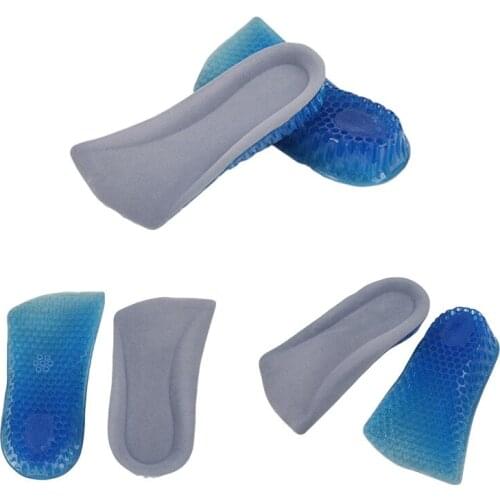 Unisex Women Men Silicone Gel Lift Height Increase Shoe Insoles Heel Insert Pad Comfortable Gel Cushion Shoe Pads