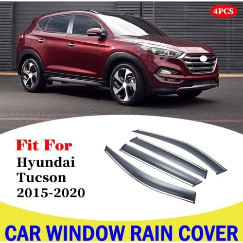 For Hyundai Tucson 2015-2020 Window Sun Rain Visor Wind Deflectors Guard Shield Weathershields Awning Cover Car Accessories