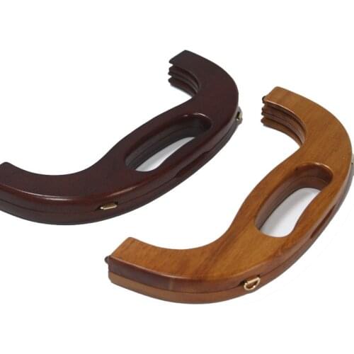 5 sets 25X12 cm two colors light brown or dark brown screws inside sewing purse frame obag frame purse handle China factory