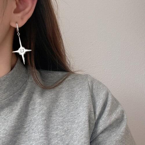VENTFILLE 925 Sterling Silver Star Unique Earrings, Female High-End Light Luxury, Thin Face, High-End Design Temperament Jewelry