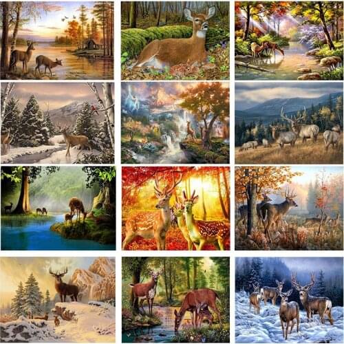 Animal deer 5D full diy Needlework diy diamond embroidery handcrafts resin mosaic cross stitch kits wedding decor sticker RA1732