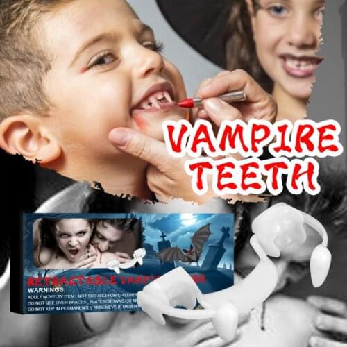 Halloween Vampire Teeth Horror Vampire Party Cosplay Vampire Fangs Werewolf Adjustable Teeth Halloween DIY Decorations Props