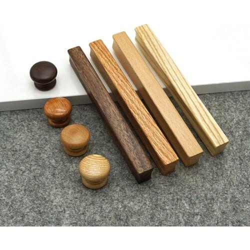 1PC Multi Size Vintage Sytle Wooden Cabinet Knobs DIY Cupboard Wardrobe Decoration Wood Pull Handle