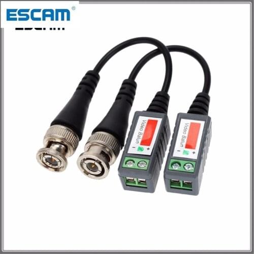2pcs/Set CCTV Camera Passive Transceivers Video Balun BNC Connector Coaxial Cable Adapter 2000ft Distance Twisted Cable