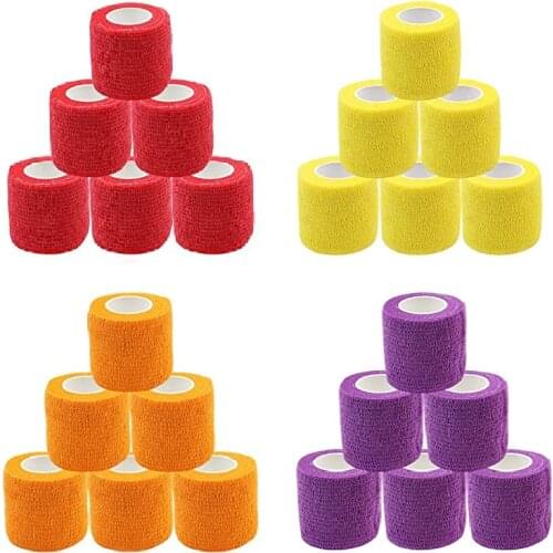 24pcs Tattoo Grip Tape Cover Wrap Disposable Cohesive Self Adhesive Wrap Elastic Bandage Tape for Tattoo machne Grip Accessories