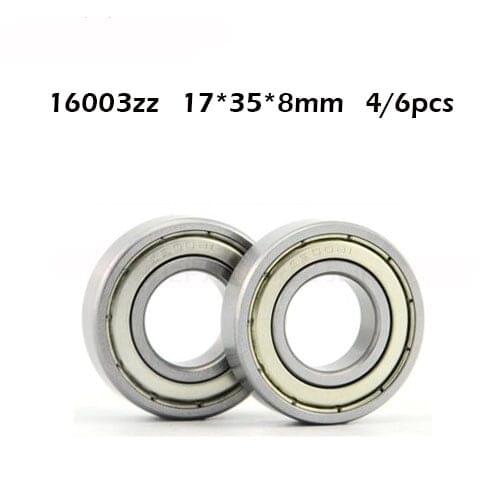 4/6pcs/lot 16003ZZ Deep Groove Ball Bearing 16003-ZZ 16003ZZ 17 *35*8mm 17 *35*8 Bearing Steel Material Two-sided Metal Cover
