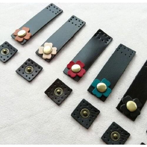 4pcs/lot coffee color Leather buckles coloursl Flower decoration DIY Handmade bag belt buckle ag accessories