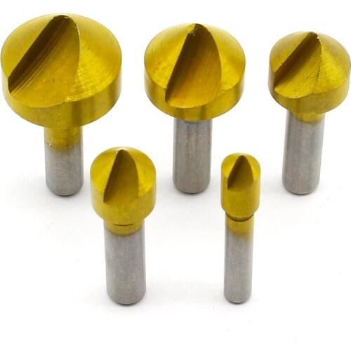 5pcs Metric 6mm-19mm Titanium Drill Press Countersink Boring Bit Single Blade 90 Degree Chamfering Cutter
