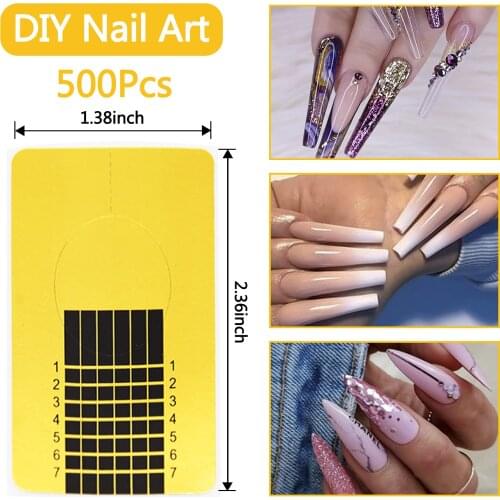 500PCS Nail Gel Nail Forms French Manicure Extension Sticker Guide Nail Art Professional Acrylic Nail Tools Paper Accesoires