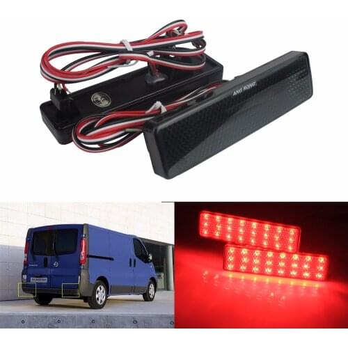 ANGRONG Black Smoked Lens Rear Bumper Reflector Light L+R (CA327) For Renault Master Trafic