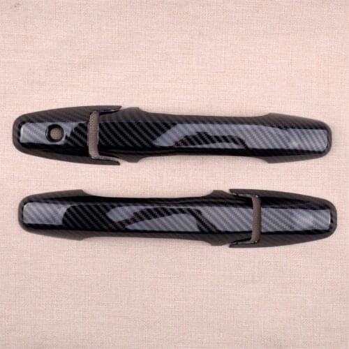 Car Carbon Fiber Style Exterior Door Handle Moulding Covers Trims Fit For Honda Civic Coupe 2 Door 2006 2007 2008 2009 2010 2011