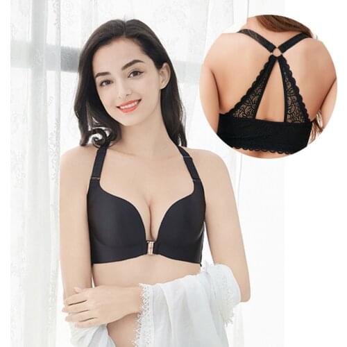 Large Size Front Closure Bra New Hot Sale Push Up Bras Sexy Underwire Bra Soutien Gorge Incognito Slim Beauty Gather Underwear