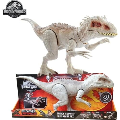 Jurassic World Dinosaurs Toys for Children Tyrannosaurus Light Sounds Boys Toy Indominus Rex Dinosaur Models Action Figure GCT95