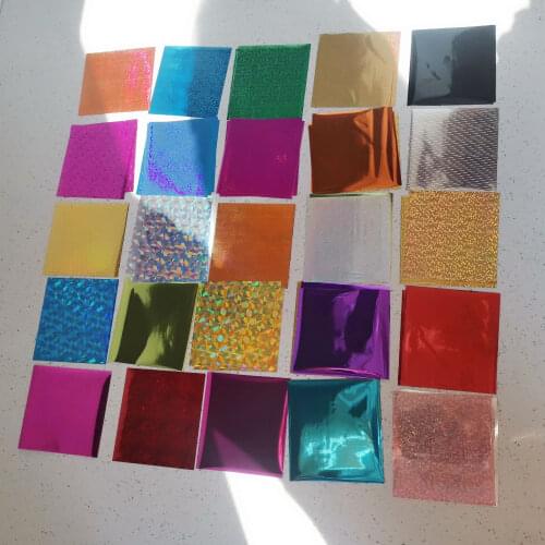 DIY Transfer Stamping 24 Laser Colors 48 Pieces (8 X 8 CM) Iron and Laminator for Hot Foil Paper