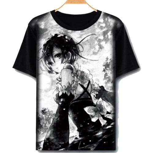Re:Life In A Different World From Zero Cosplay COS Rem Ram Kawaii Mesh Tee Summer Unisex Mens Womens T-Shirt