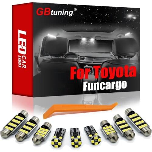 GBtuning Canbus LED Interior Light Kit 9PCS For Toyota Funcargo 1999-2005 Vehicle Dome License Plate Map Trunk Lamp Accessoires