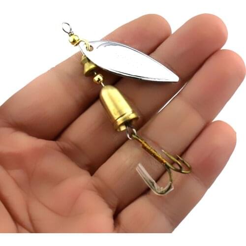HENGJIA 1pcs 7.2CM 10G Metal Spinner Spoon Hard Bait Fish Treble Hook Perch Fishing Lures Tackle Vibration Hard Bait