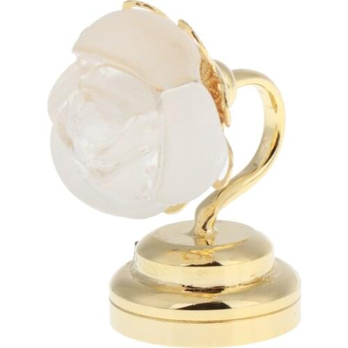 Miniature LED Battery Light Rose Shape Wall Sconce Light with On/Off Switch for 1:12 Dollhouse Decor