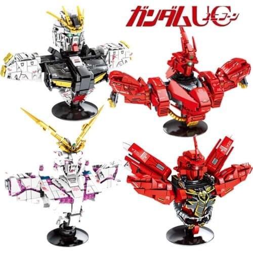 Creator Ideas Gundam Bust UC Bricks Set Robot Models Unicorn SAZABI Sinanju Building Blocks Kids Children Toys Gifts