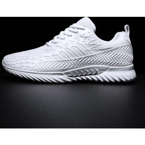 Spring New Men Running Shoes Lightweight Breathable White Black Male Casual Shoes Anti Slip Wear-Resisting Large Size Sneakers