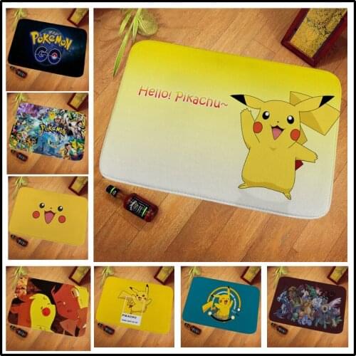 Pokemon Bathroom Mat Set Pikachu Cute Anime Pattern Bath Mats Anti-slip Household Merchandises Anti-slip Water Absorption Mat