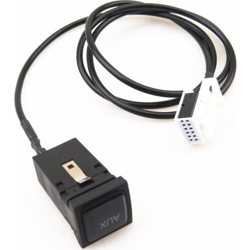 FHAWKEYEQ AUX Switch + Cable Plug Connector For RCD510 RNS510 VW Jetta Golf GTI MK5 MK6 Scirocco Rabbit 5KD 035 724 A 5KD035724A
