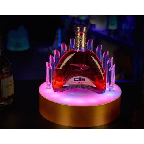 Rechargeable Led Luminous Champagne Cocktail Wine Holder Glowing Beer Wine Bottle Rack Bar Nightclub Home Decoration Accessories